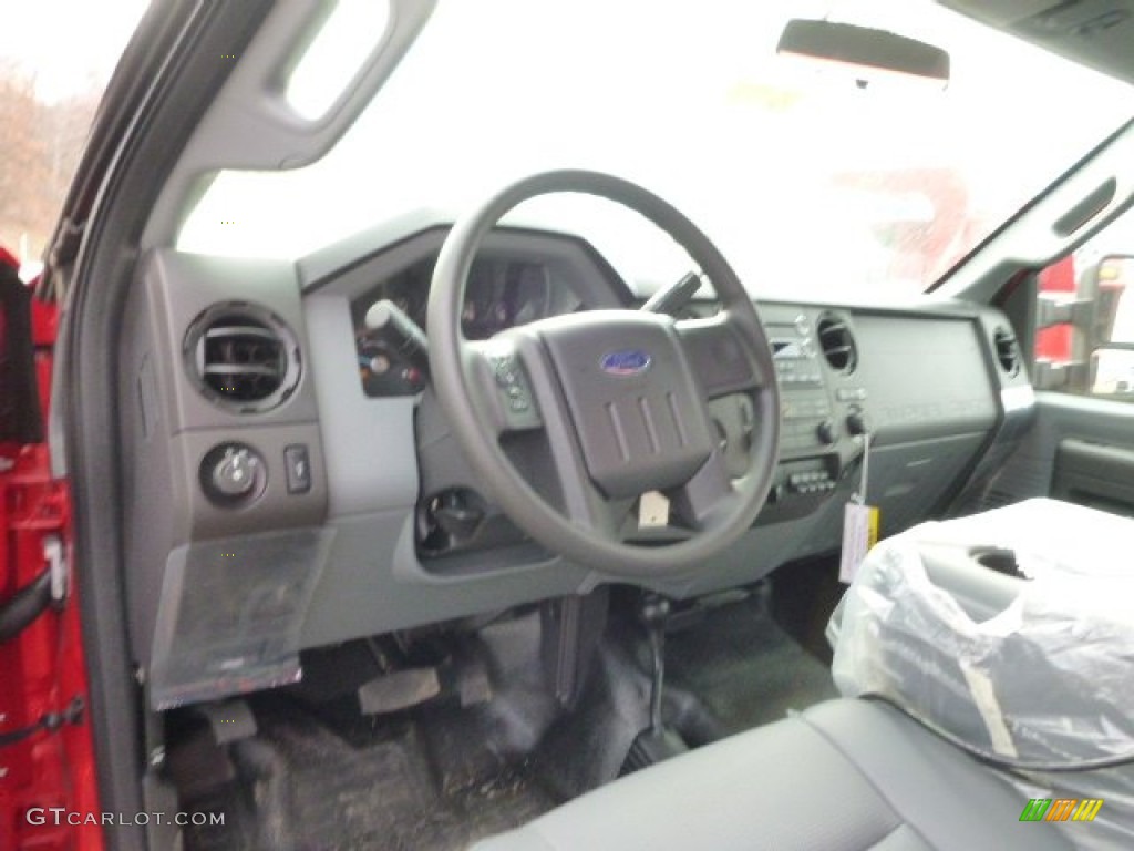 2015 F550 Super Duty XL Regular Cab 4x4 Dump Truck - Vermillion Red / Steel photo #11