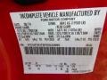F1: Vermillion Red 2015 Ford F550 Super Duty XL Regular Cab 4x4 Dump Truck Color Code