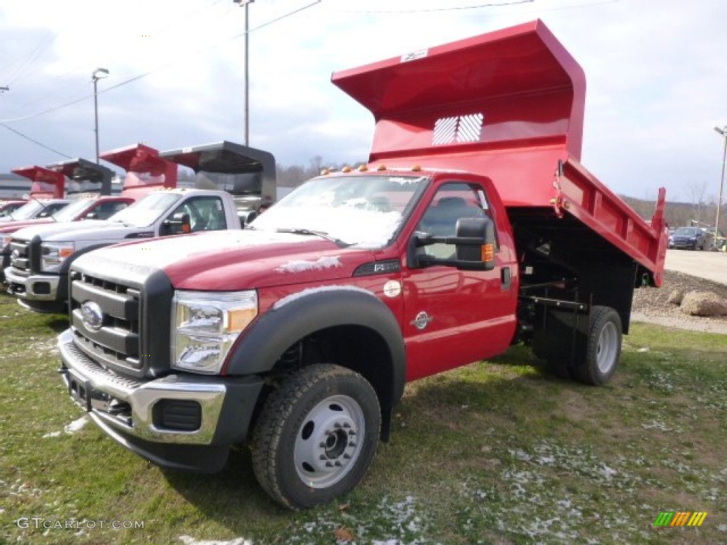 2015 F550 Super Duty XL Regular Cab 4x4 Dump Truck - Vermillion Red / Steel photo #2