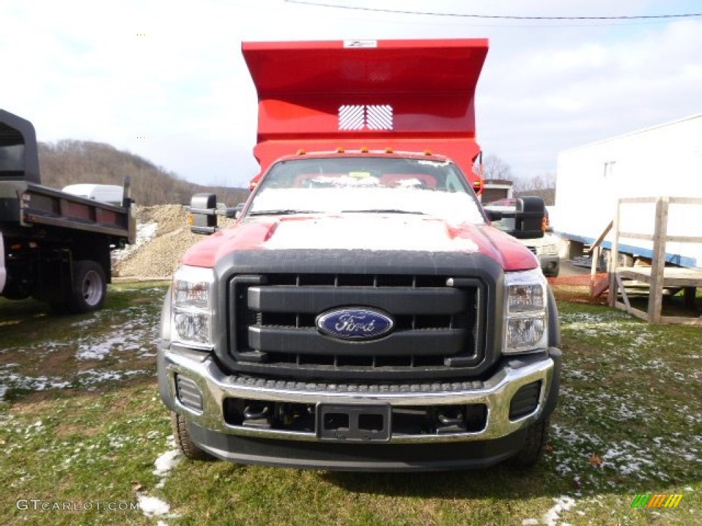 2015 F550 Super Duty XL Regular Cab 4x4 Dump Truck - Vermillion Red / Steel photo #3