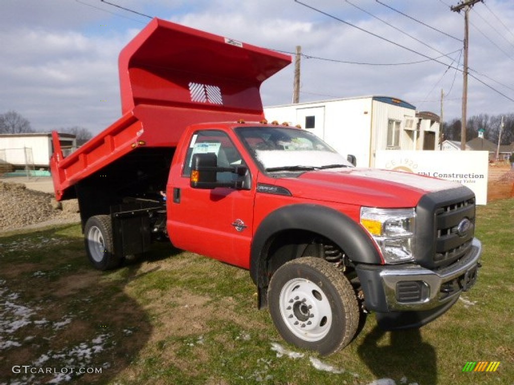 2015 F550 Super Duty XL Regular Cab 4x4 Dump Truck - Vermillion Red / Steel photo #4