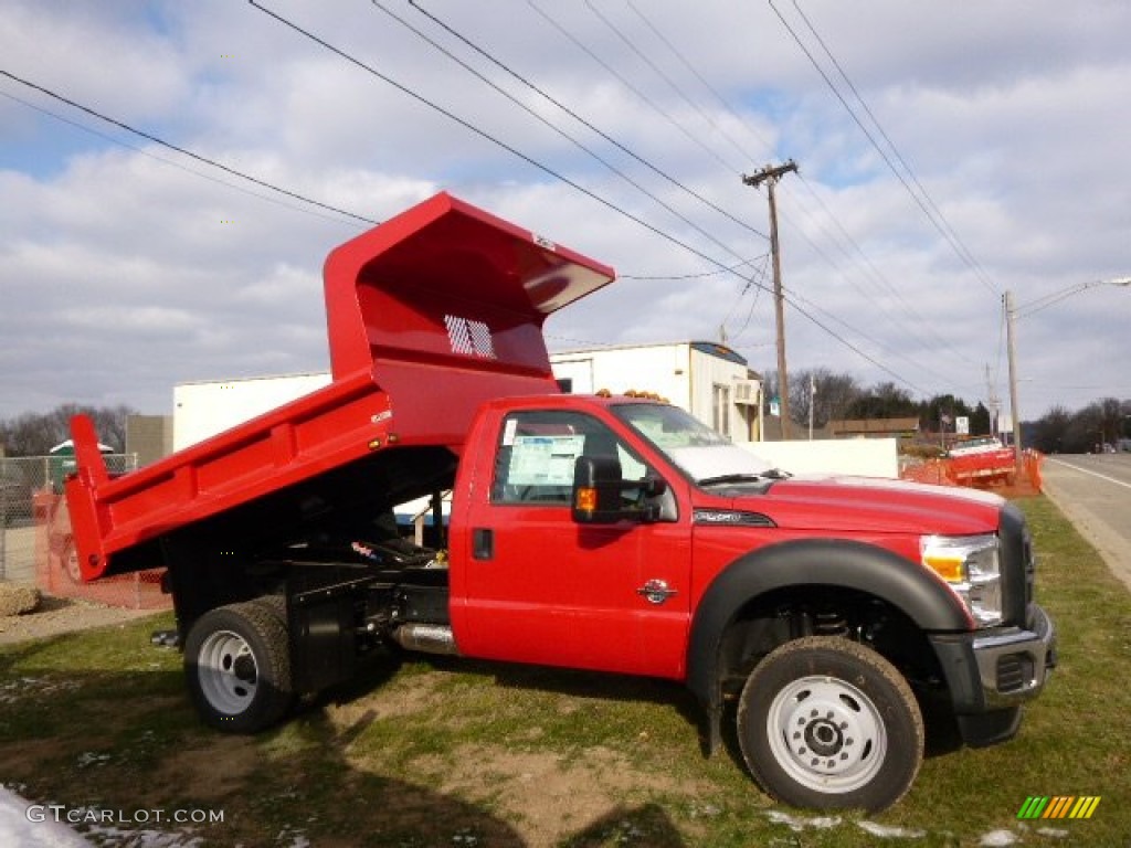 Vermillion Red 2015 Ford F550 Super Duty XL Regular Cab 4x4 Dump Truck Exterior Photo #99340381