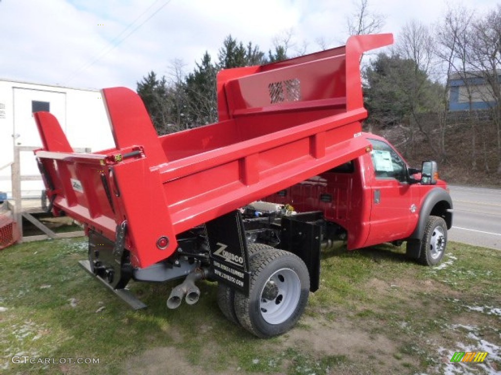 2015 F550 Super Duty XL Regular Cab 4x4 Dump Truck - Vermillion Red / Steel photo #6