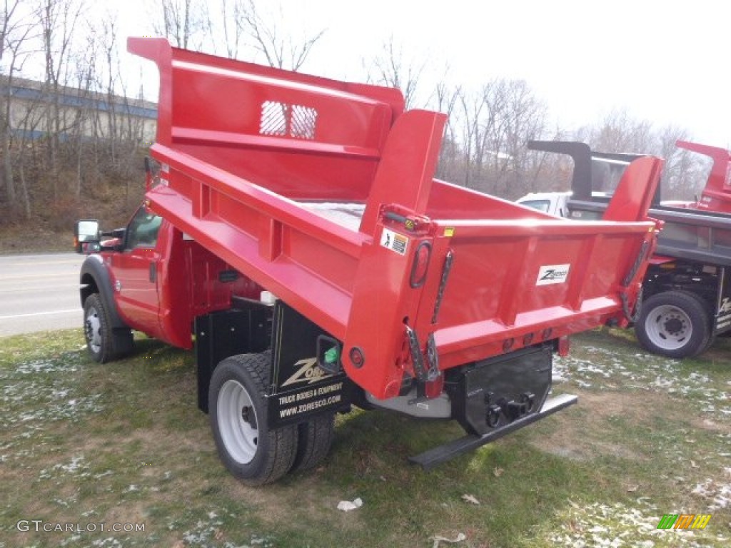 2015 F550 Super Duty XL Regular Cab 4x4 Dump Truck - Vermillion Red / Steel photo #8