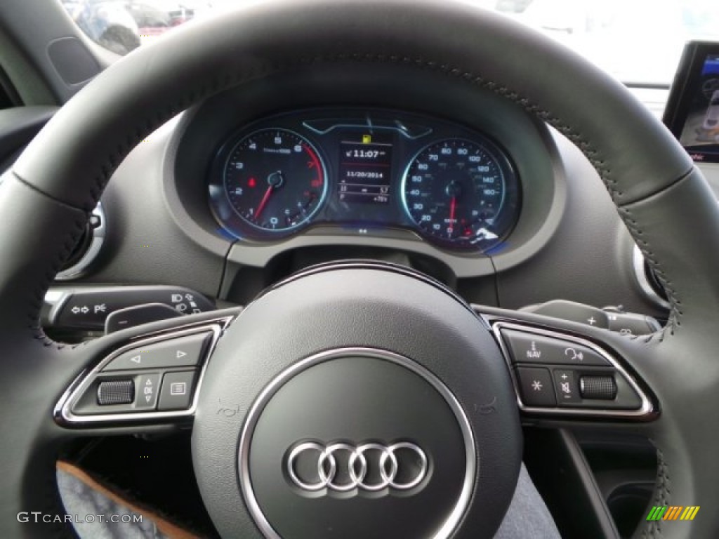 2015 Audi A3 2.0 Prestige quattro Black Steering Wheel Photo #99340495