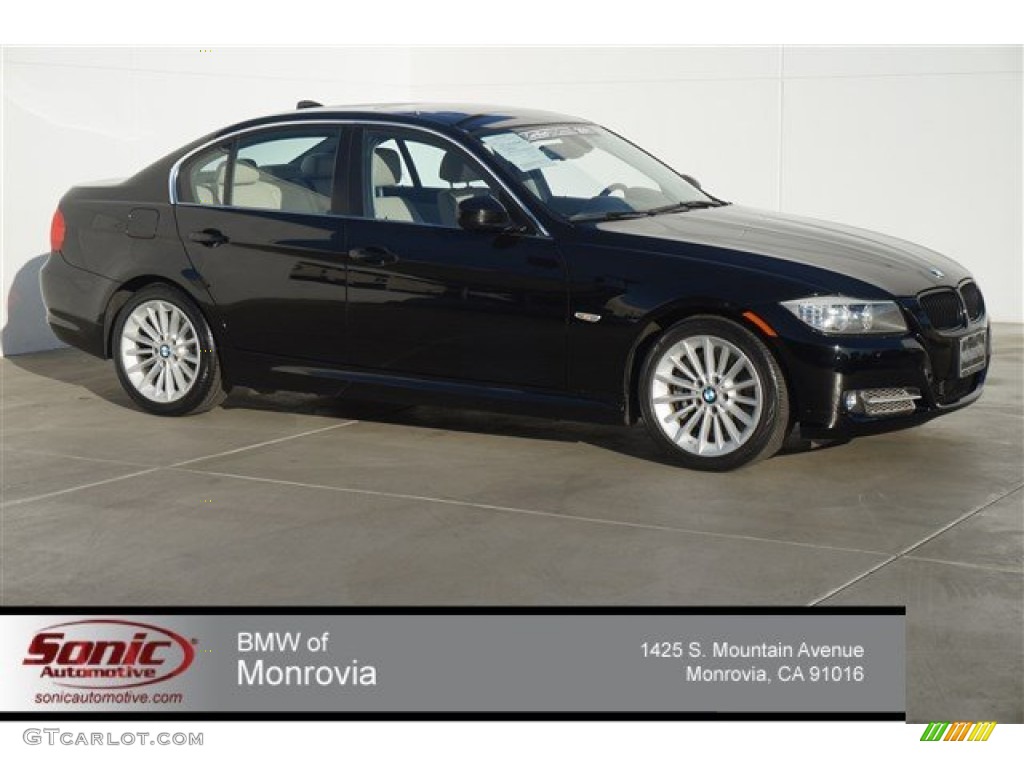 2011 3 Series 335d Sedan - Jet Black / Oyster/Black Dakota Leather photo #1