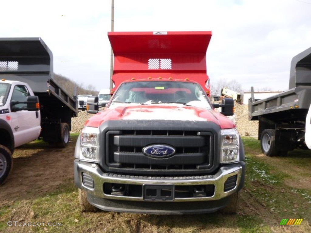2015 F450 Super Duty XL Regular Cab Dump Truck 4x4 - Vermillion Red / Steel photo #3
