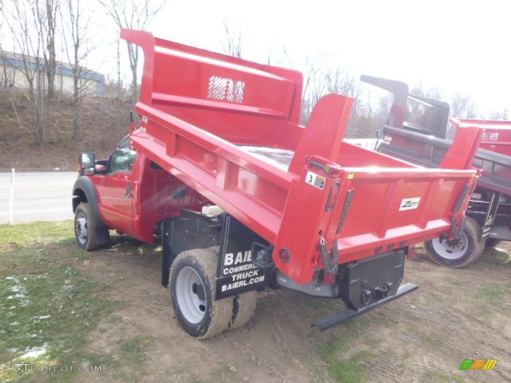 2015 F450 Super Duty XL Regular Cab Dump Truck 4x4 - Vermillion Red / Steel photo #8