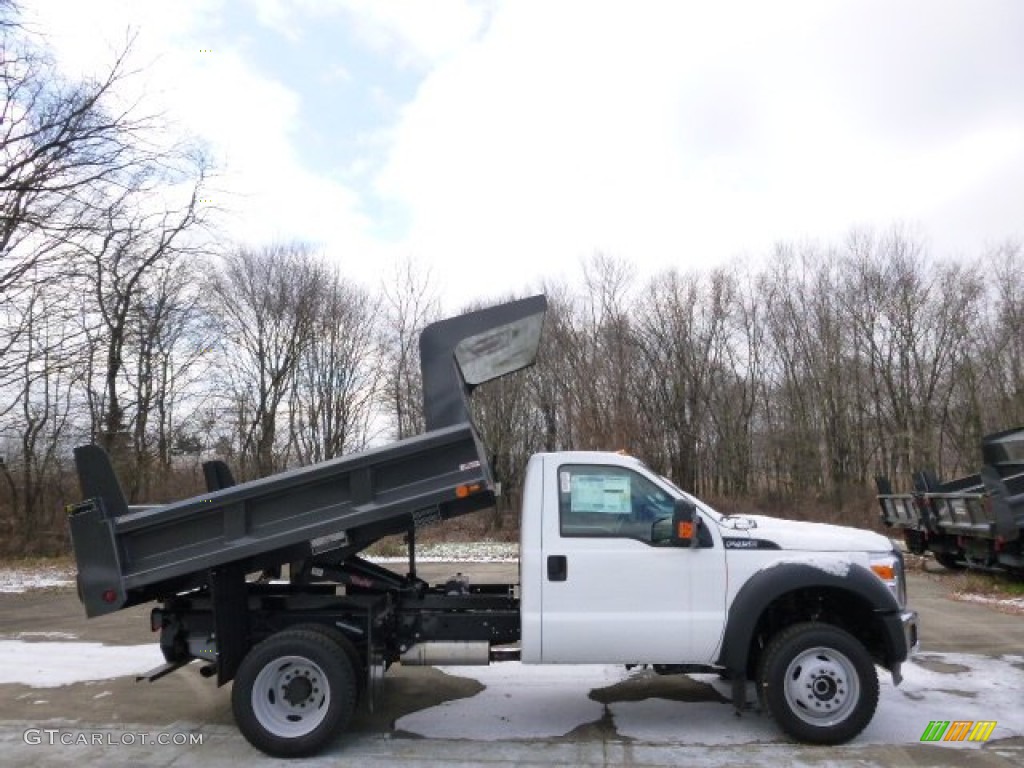 2015 F450 Super Duty XL Regular Cab Dump Truck 4x4 - Oxford White / Steel photo #5