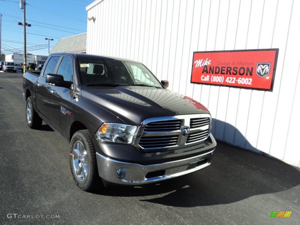 2015 1500 Big Horn Crew Cab 4x4 - Granite Crystal Metallic / Black/Diesel Gray photo #1