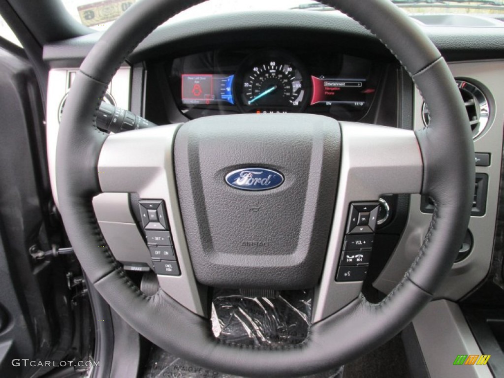2015 Ford Expedition EL Limited Ebony Steering Wheel Photo #99352669