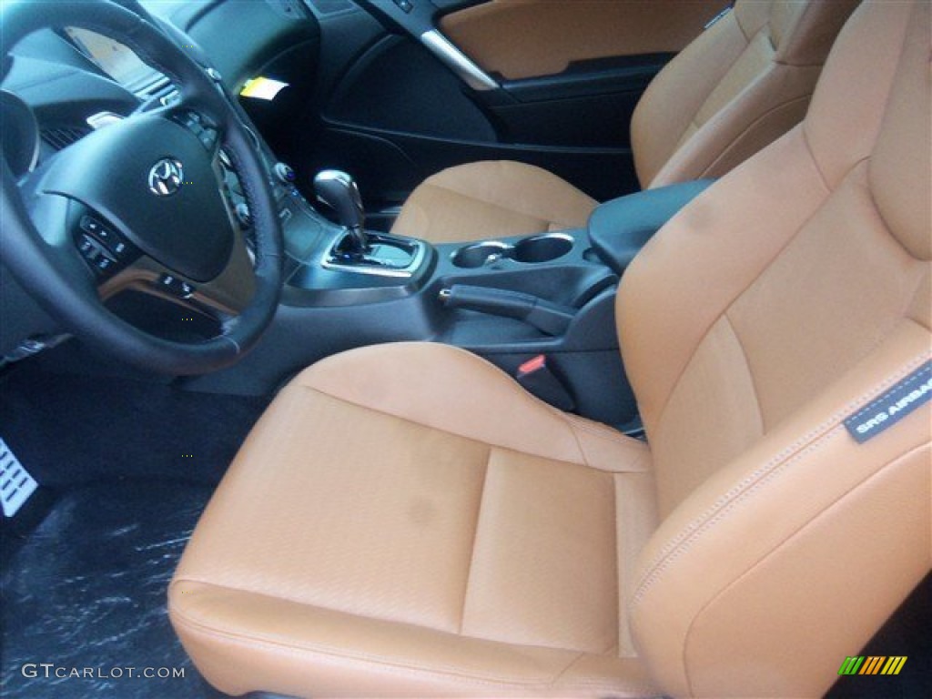 Black/Tan Interior 2015 Hyundai Genesis Coupe 3.8 Ultimate Photo #99353791
