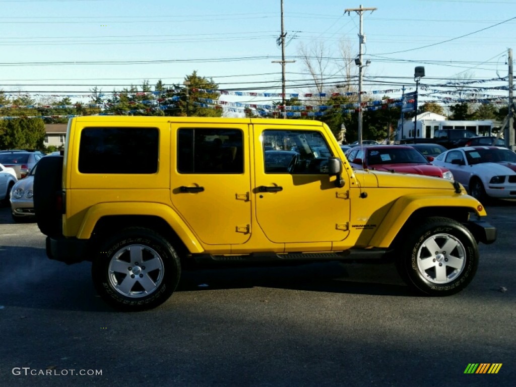 Detonator Yellow 2011 Jeep Wrangler Unlimited Sahara 4x4 Exterior Photo #99355975