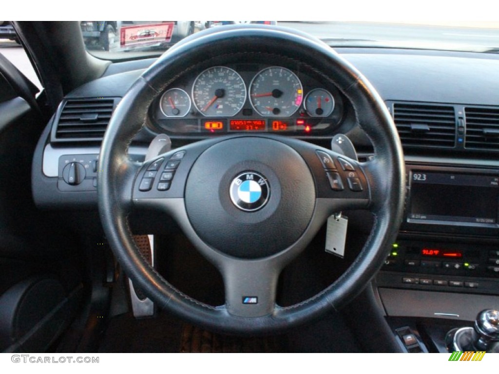 2002 BMW M3 Convertible Black Steering Wheel Photo #99357859