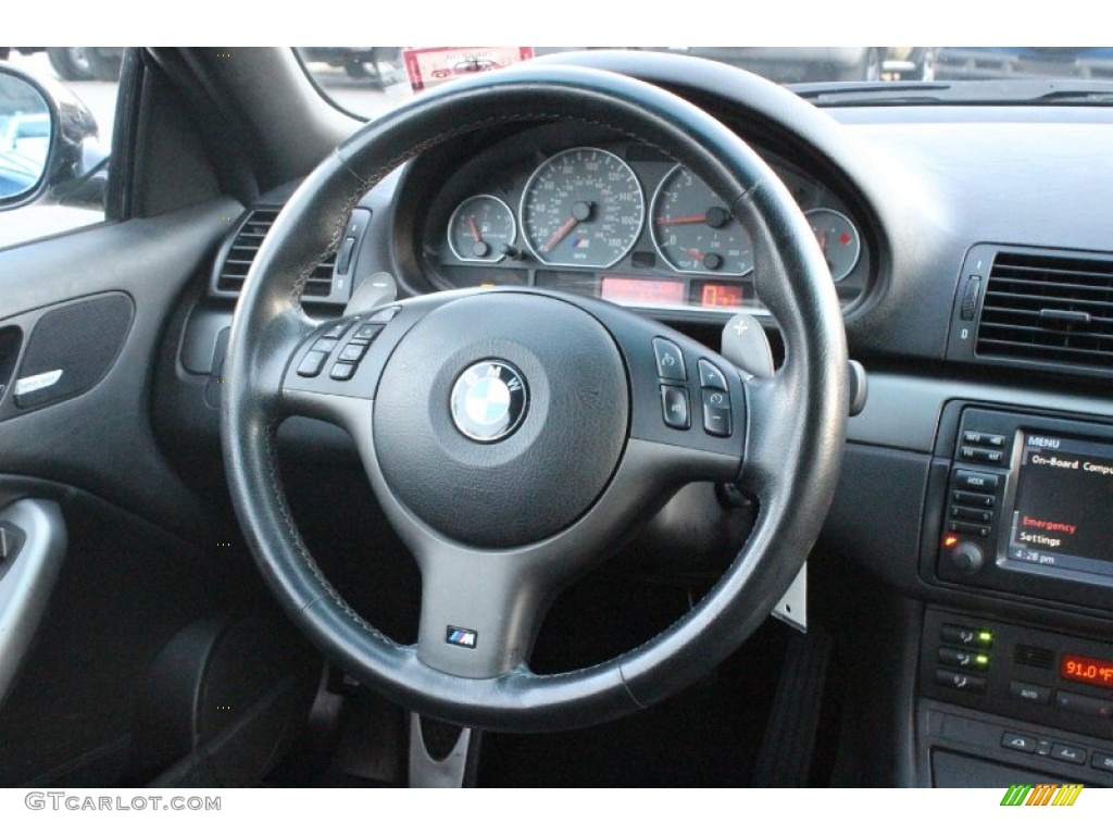 2002 BMW M3 Convertible Black Steering Wheel Photo #99357985