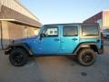 2015 Hydro Blue Pearl Jeep Wrangler Unlimited Willys Wheeler 4x4  photo #2