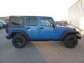 2015 Hydro Blue Pearl Jeep Wrangler Unlimited Willys Wheeler 4x4  photo #6