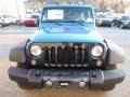 2015 Hydro Blue Pearl Jeep Wrangler Unlimited Willys Wheeler 4x4  photo #7