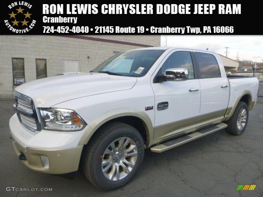 2015 1500 Laramie Long Horn Crew Cab 4x4 - Bright White / Canyon Brown/Light Frost photo #1