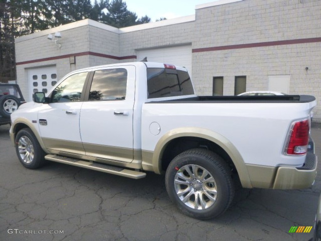 2015 1500 Laramie Long Horn Crew Cab 4x4 - Bright White / Canyon Brown/Light Frost photo #3