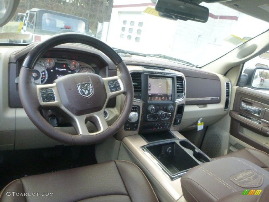 2015 1500 Laramie Long Horn Crew Cab 4x4 - Bright White / Canyon Brown/Light Frost photo #14