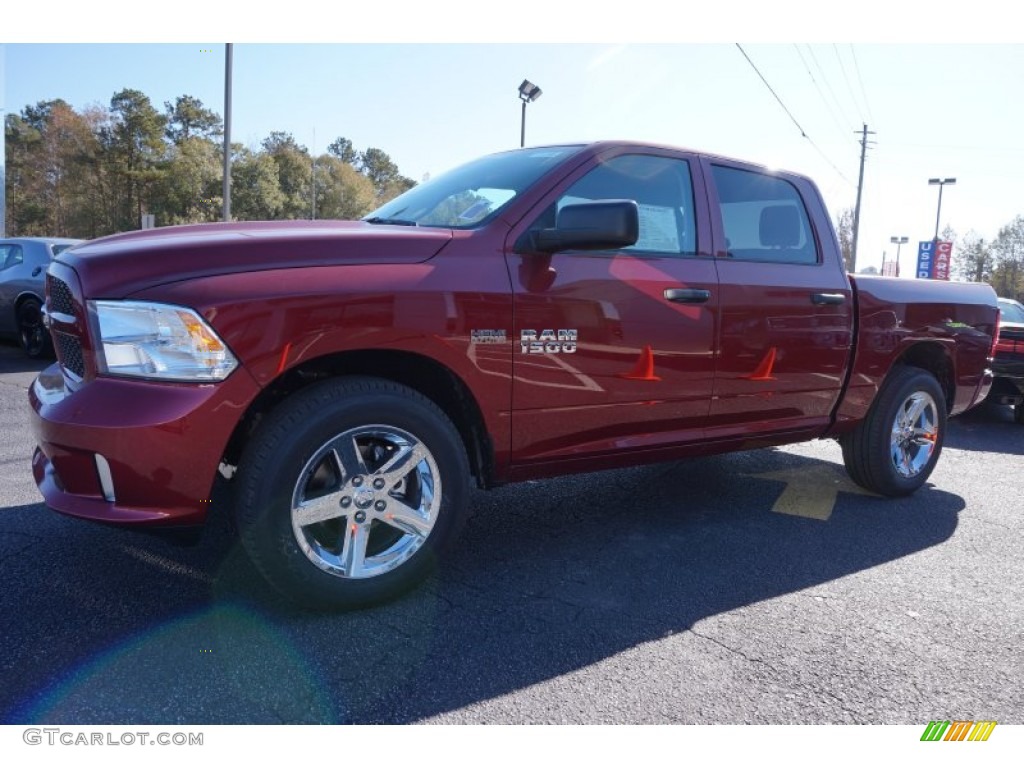 2014 1500 Express Crew Cab - Deep Cherry Red Crystal Pearl / Black/Diesel Gray photo #3