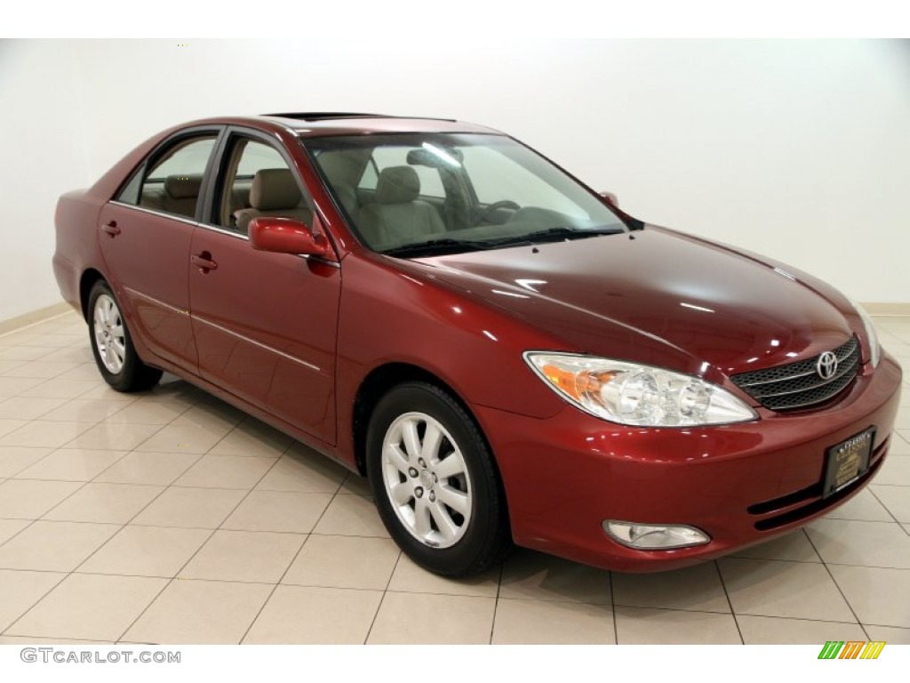 2003 Camry XLE - Salsa Red Pearl / Taupe photo #1