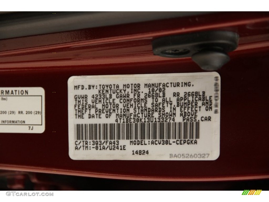 2003 Camry XLE - Salsa Red Pearl / Taupe photo #16