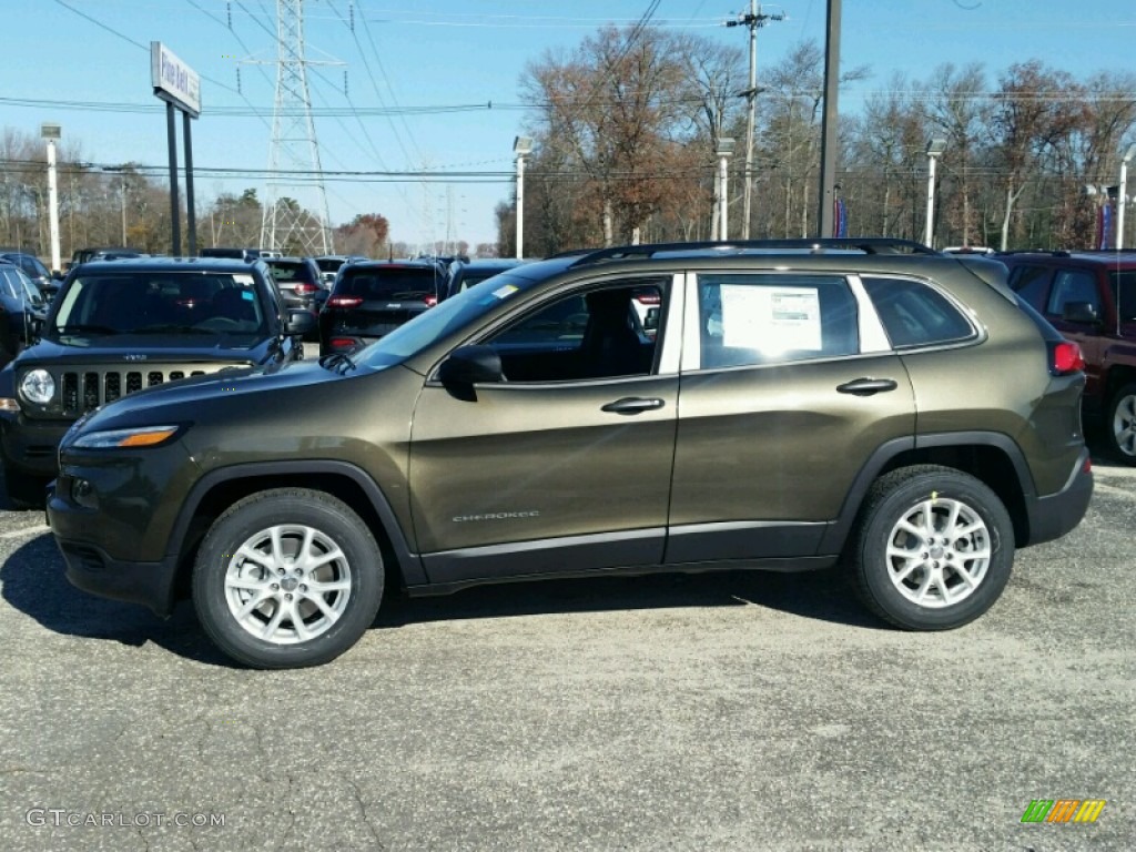 ECO Green Pearl 2015 Jeep Cherokee Sport 4x4 Exterior Photo #99371953