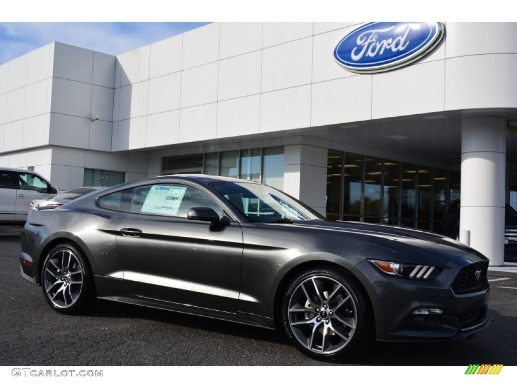 2015 Mustang EcoBoost Premium Coupe - Magnetic Metallic / Ebony photo #1