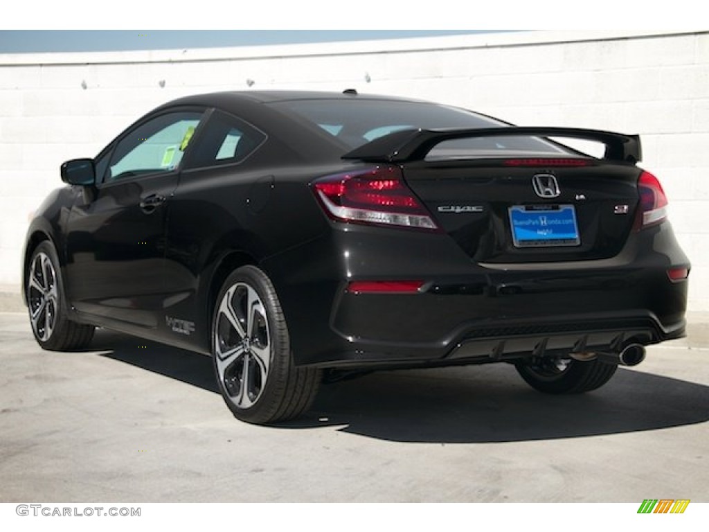 2015 Civic Si Coupe - Crystal Black Pearl / Si Black/Red photo #2