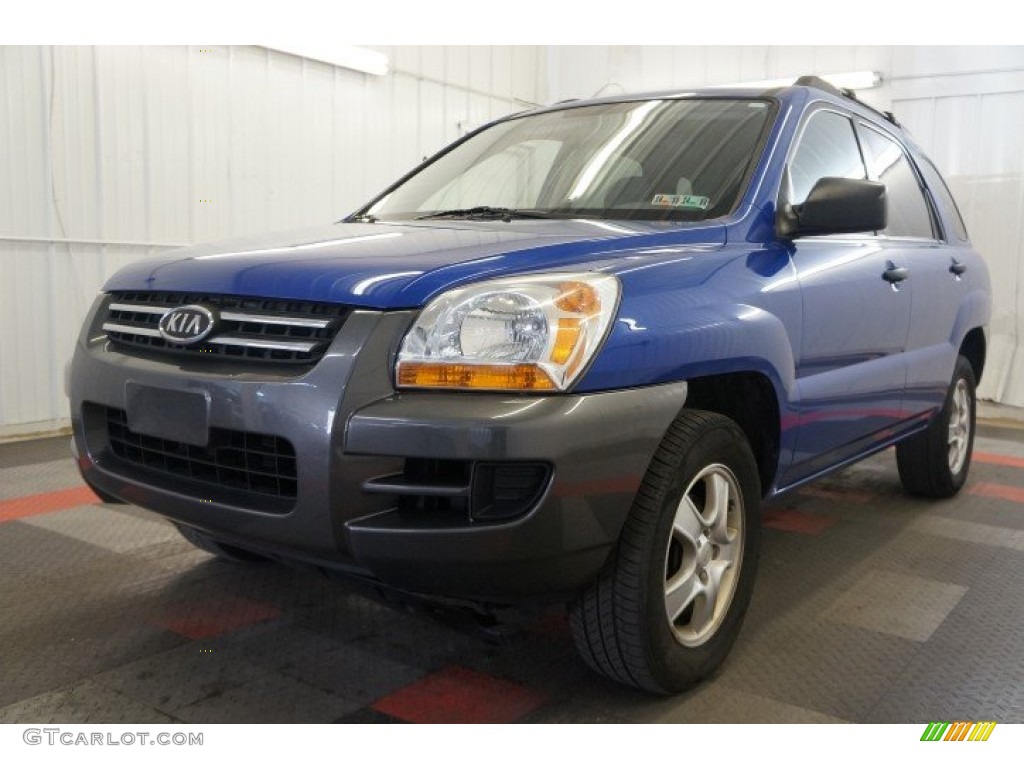 2008 Sportage LX - Smart Blue Metallic / Black photo #3
