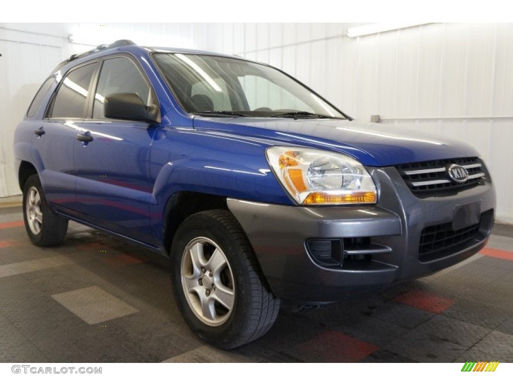 2008 Sportage LX - Smart Blue Metallic / Black photo #5