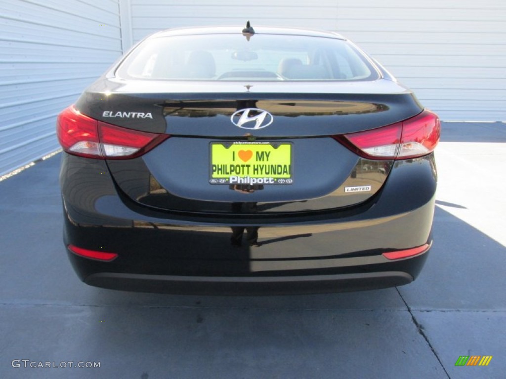 2015 Elantra Limited Sedan - Black Diamond / Beige photo #5