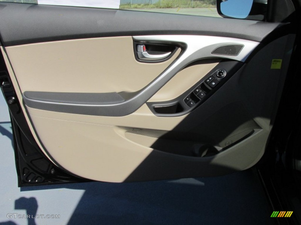 2015 Elantra Limited Sedan - Black Diamond / Beige photo #22