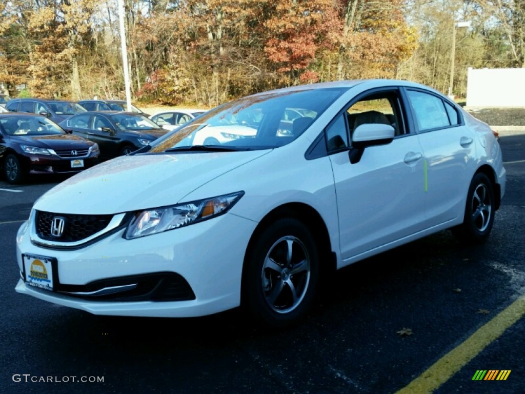 2015 Civic SE Sedan - Taffeta White / Beige photo #1