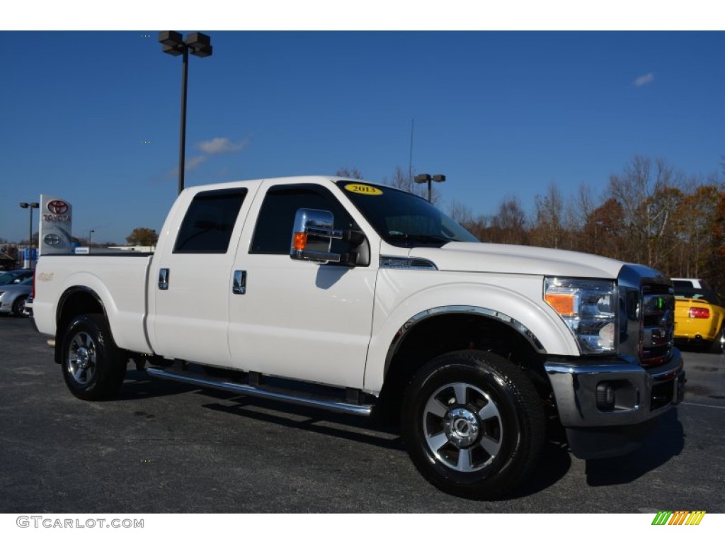 2013 F250 Super Duty Lariat Crew Cab 4x4 - Oxford White / Adobe photo #1