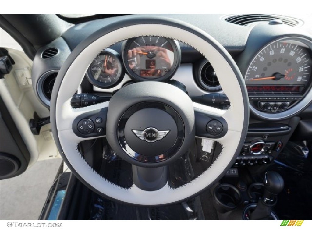 2015 Mini Roadster Cooper Carbon Black Steering Wheel Photo #99408725