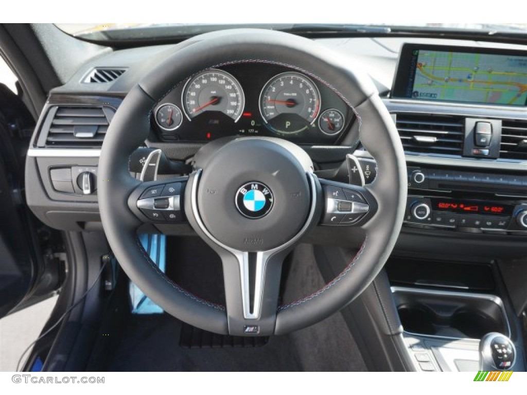 2015 BMW M3 Sedan Black Steering Wheel Photo #99408908