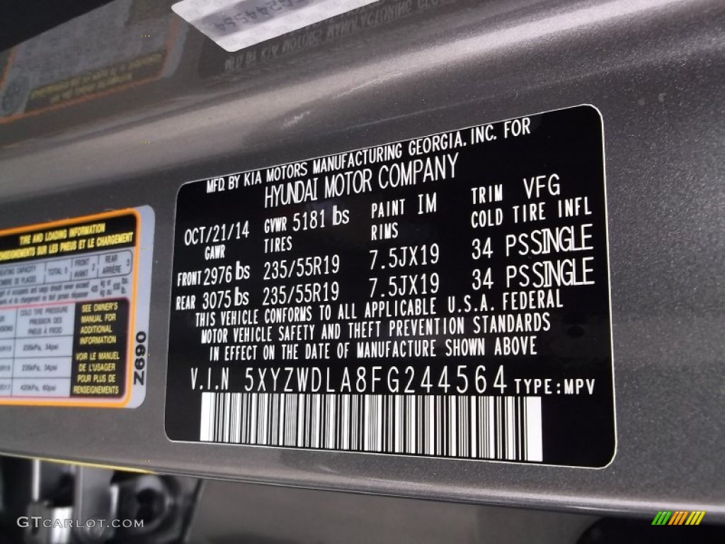 2015 Santa Fe Sport Color Code IM for Mineral Gray Photo #99408956