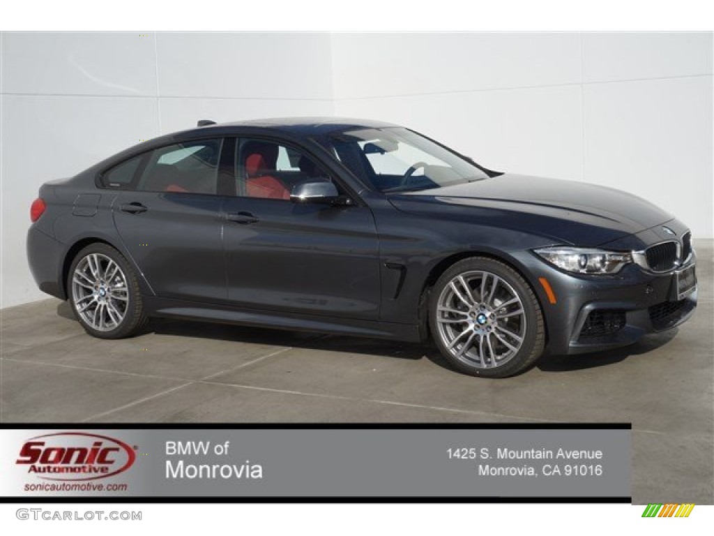 2015 4 Series 428i Gran Coupe - Mineral Grey Metallic / Coral Red/Black Highlight photo #1