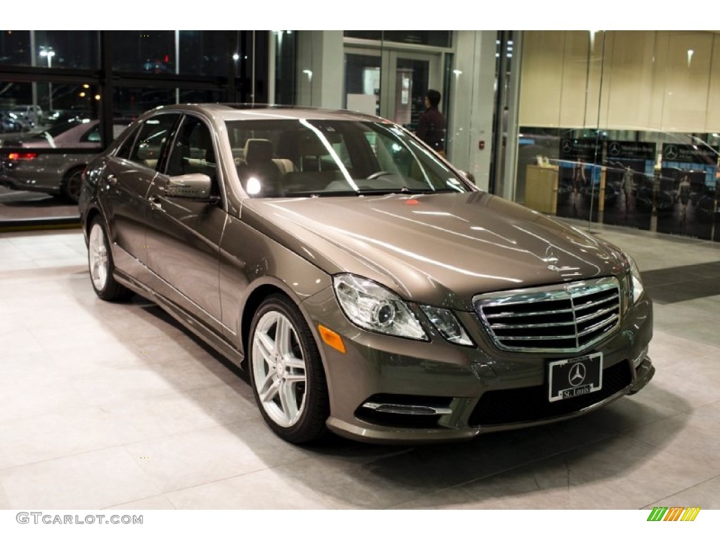 2013 E 350 4Matic Sedan - Indium Grey Metallic / Almond/Black photo #1