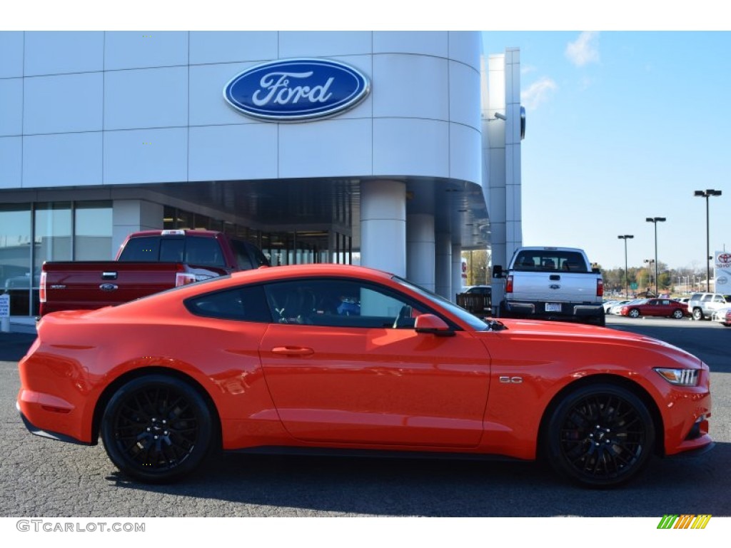 2015 Mustang GT Premium Coupe - Competition Orange / Ebony photo #2