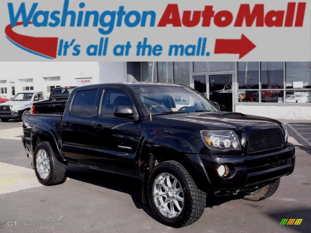 2010 Tacoma V6 SR5 TRD Sport Double Cab 4x4 - Black Sand Pearl / Graphite photo #1