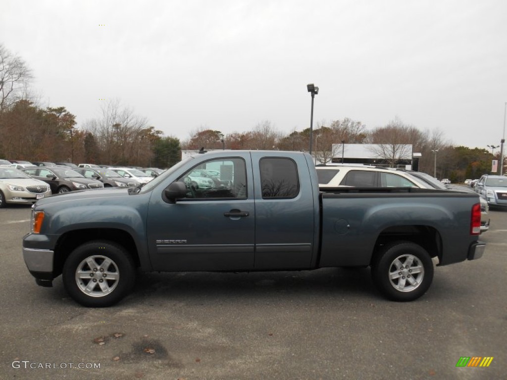 2012 Sierra 1500 SLE Extended Cab - Stealth Gray Metallic / Dark Titanium/Light Titanium photo #4