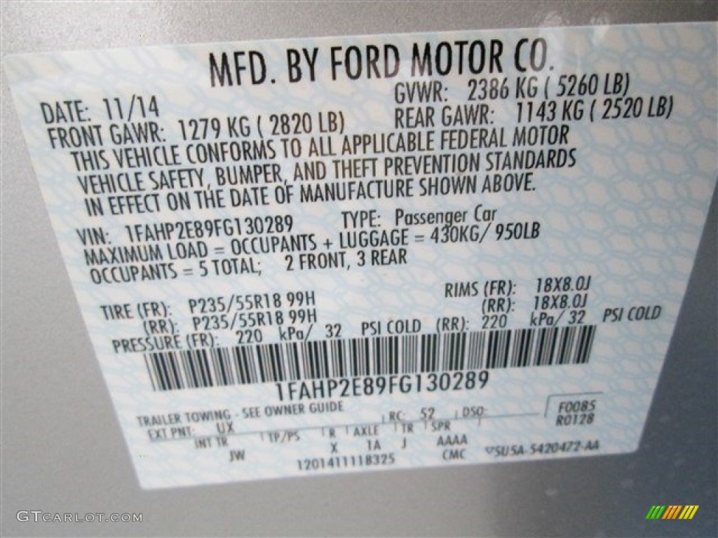 2015 Taurus SEL - Ingot Silver Metallic / Charcoal Black photo #14