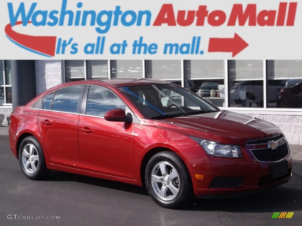 2012 Cruze LT - Crystal Red Metallic / Jet Black/Sport Red photo #1