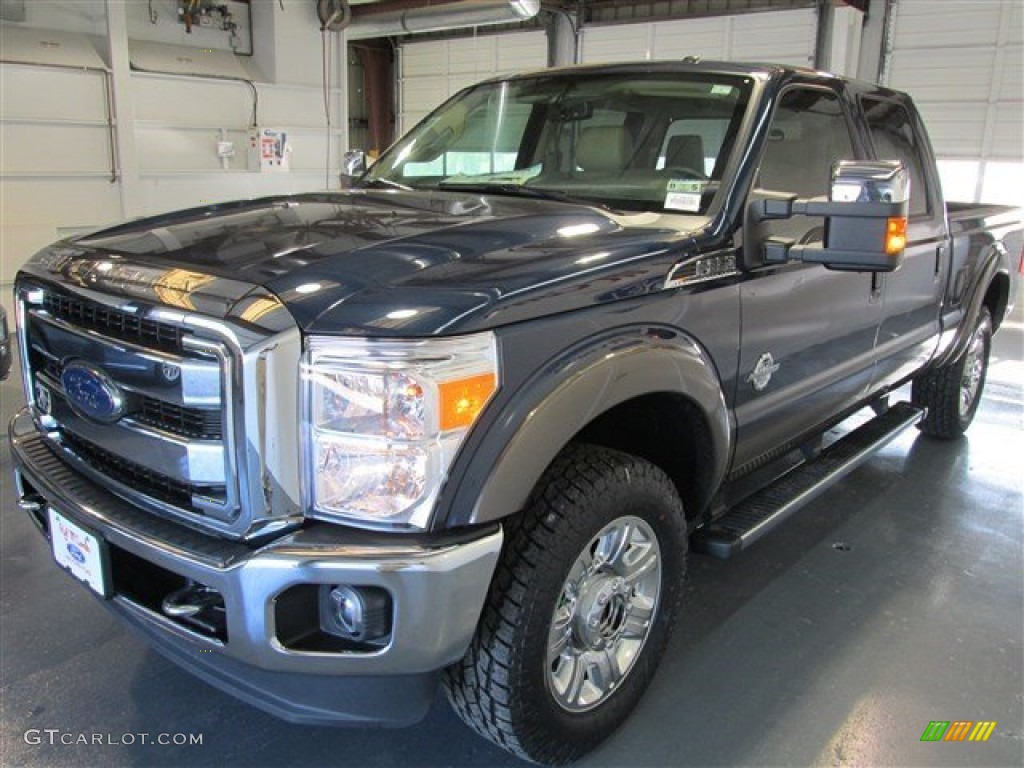 2015 F250 Super Duty Lariat Crew Cab 4x4 - Blue Jeans / Adobe photo #3