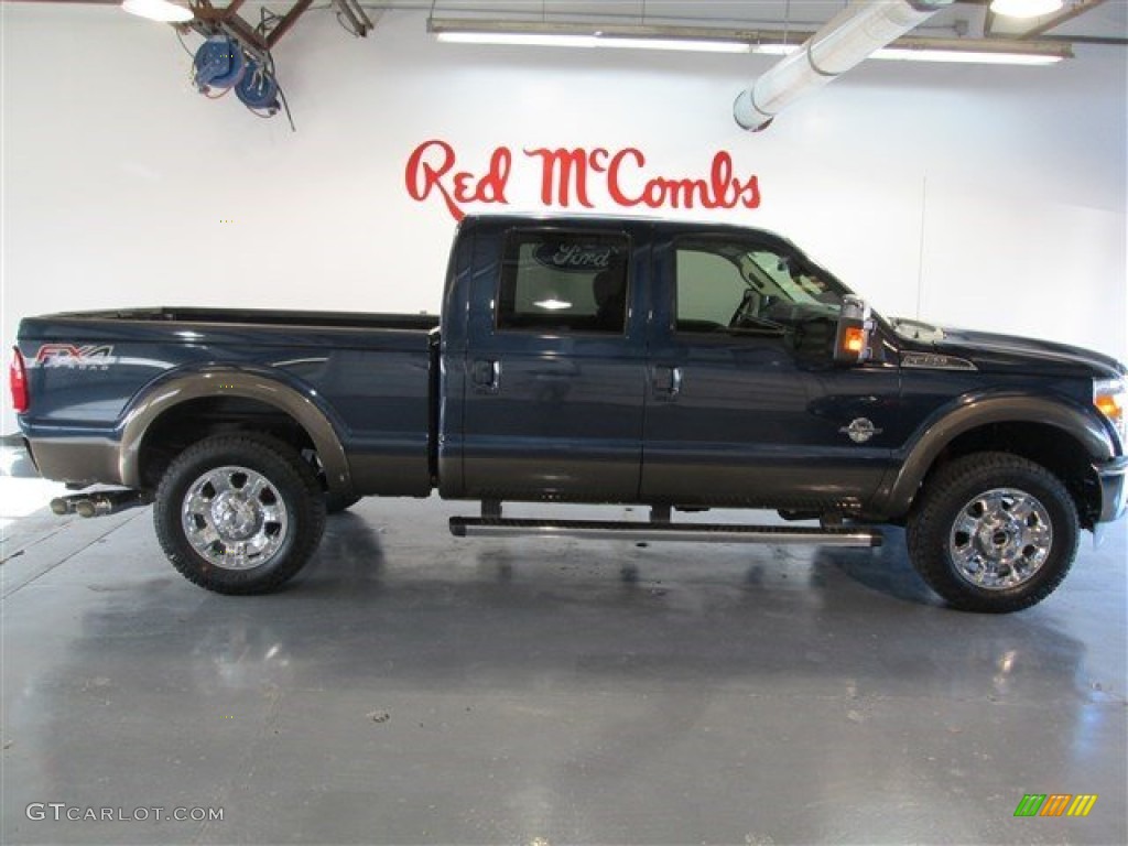 2015 F250 Super Duty Lariat Crew Cab 4x4 - Blue Jeans / Adobe photo #10