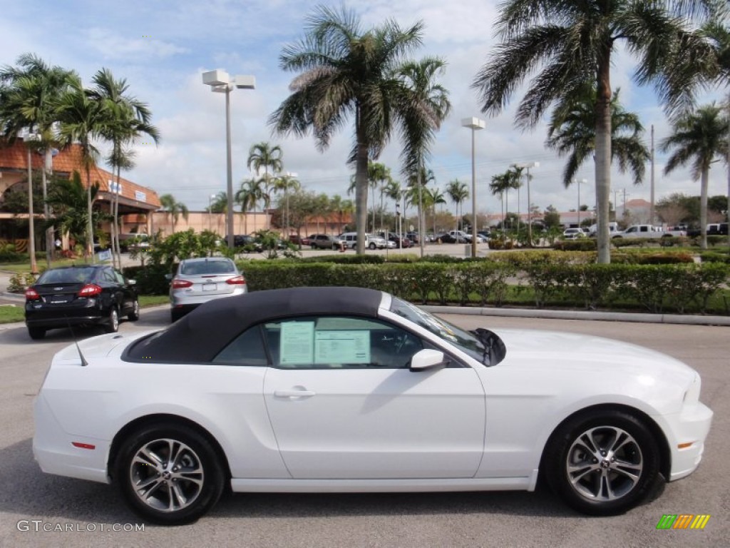 2014 Mustang V6 Premium Convertible - White / Medium Stone photo #5